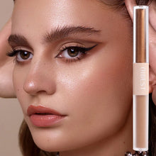 Load image into Gallery viewer, Double Head Glitter Gold Pink Eyeshadow