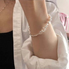Load image into Gallery viewer, Elegant Pearl Half Bangle Bracelet