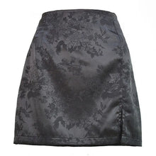 Load image into Gallery viewer, Jacquard Satin Short Skirt Sexy High Waist Split