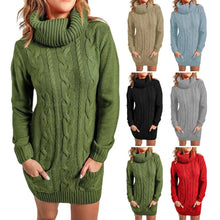 Load image into Gallery viewer, Loose Turtleneck Twist Knitted Long Sleeve Warm