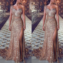 Load image into Gallery viewer, Elegant Deep V Neck Shoulder Sleeveless Long Maxi Dress