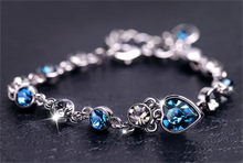 Load image into Gallery viewer, Luxury Ocean Heart Blue Crystal Bracelet Cubic Zirconia