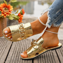 Load image into Gallery viewer, Golden Round Toe Sandals