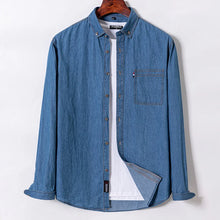 Load image into Gallery viewer, Denim Shirt Long Sleeve Button Front Pocket Casual