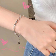 Load image into Gallery viewer, Heart Link Bracelet Silver Color Crystal