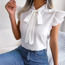Load image into Gallery viewer, Ear Strap Bow Chiffon Shirt