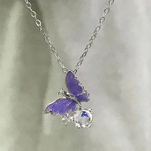Load image into Gallery viewer, Delicate Purple Butterfly Necklace