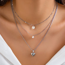 Load image into Gallery viewer, 3Pcs Creative Heart Sequin Pendant Choker Necklace
