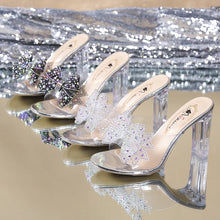 Load image into Gallery viewer, High Heels Crystal Bowtie Open Toe