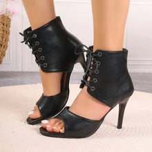 Load image into Gallery viewer, Lace-up Women's Sandals Fashion Peep Toe