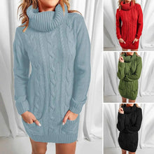 Load image into Gallery viewer, Loose Turtleneck Twist Knitted Long Sleeve Warm