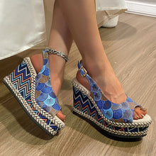 Load image into Gallery viewer, Buckle Strap Women's Wedge Sandals Fashion