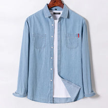 Load image into Gallery viewer, Denim Shirt Long Sleeve Button Front Pocket Casual