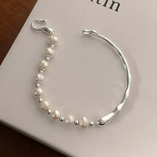 Load image into Gallery viewer, Elegant Pearl Half Bangle Bracelet