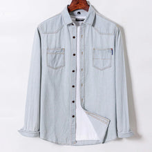 Load image into Gallery viewer, Denim Shirt Long Sleeve Button Front Pocket Casual