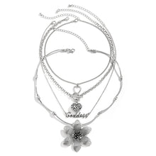 Load image into Gallery viewer, 4Pcs Creative Vintage Big Rose Flower Heart Pendant Choker