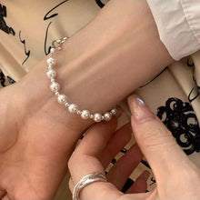 Load image into Gallery viewer, Elegant Pearl Half Bangle Bracelet