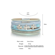 Load image into Gallery viewer, Handmade Braided Cross Leather Bracelet