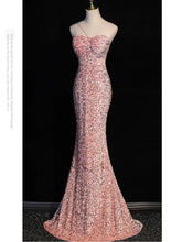Load image into Gallery viewer, New Sequin Evening Dress Halter Neck Mermaid