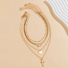 Load image into Gallery viewer, 5Pcs/Set Vintage Cross Coin Heart Pendant Necklace