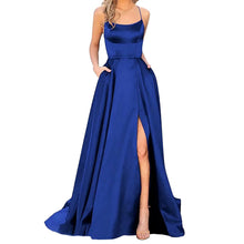 Load image into Gallery viewer, Elegant Halter Backless Long Dress Satin