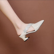Load image into Gallery viewer, Fashionable Pointed Toe Slip-on Chunky High Heels