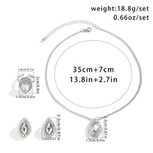 Load image into Gallery viewer, 3Pcs Luxury Water Drop Rhinestone Pendant Choker Necklace Stud