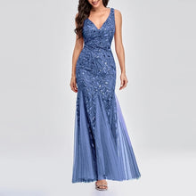 Load image into Gallery viewer, Embroidered Sleeveless Sexy  Dress V Neck