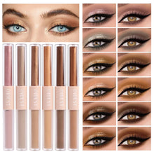 Load image into Gallery viewer, Double Head Glitter Gold Pink Eyeshadow
