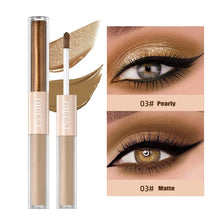 Load image into Gallery viewer, Double Head Glitter Gold Pink Eyeshadow