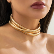 Load image into Gallery viewer, Exaggerated Chunky Heavy Metal Twisted Torques Choker