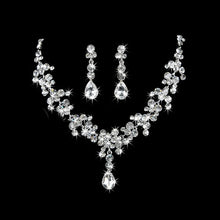 Load image into Gallery viewer, Necklace + Earrings Crystal Wedding Party Bride