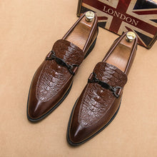 Load image into Gallery viewer, Crocodile Pattern Leather Shoes Fashion Loafers Men's Slip-On