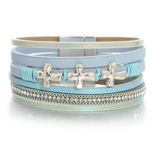 Load image into Gallery viewer, Handmade Braided Cross Leather Bracelet
