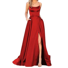 Load image into Gallery viewer, Elegant Halter Backless Long Dress Satin