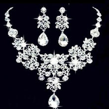 Load image into Gallery viewer, Necklace + Earrings Crystal Wedding Party Bride