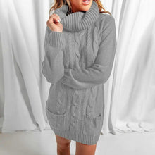 Load image into Gallery viewer, Loose Turtleneck Twist Knitted Long Sleeve Warm