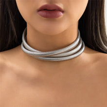 Load image into Gallery viewer, Exaggerated Chunky Heavy Metal Twisted Torques Choker