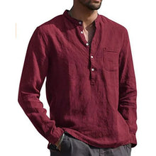 Load image into Gallery viewer, Casual Loose Plain Linen Shirt