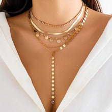 Load image into Gallery viewer, 5Pcs/Set Vintage Sequin Rhinestone Tennis Chain Necklace