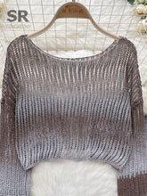 Load image into Gallery viewer, Knit Pullover Autumn Outwear O Neck Long Sleeve Hollow Out