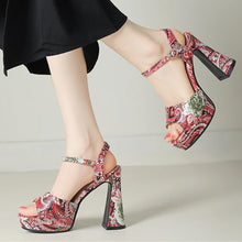Load image into Gallery viewer, High Heels Summer Shoes Fashion Flower