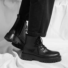 Load image into Gallery viewer, English Style Zipper Boots Leather Lace-Up