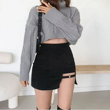 Load image into Gallery viewer, Black Sexy Short Mini Gothic Skirt High Waist