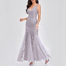 Load image into Gallery viewer, Embroidered Sleeveless Sexy  Dress V Neck
