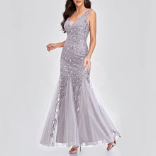 Load image into Gallery viewer, Embroidered Sleeveless Sexy  Dress V Neck