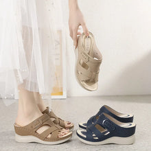 Load image into Gallery viewer, Beach Cross Strap Wedge Sandals