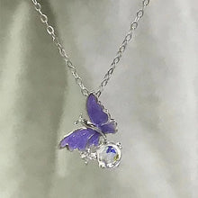 Load image into Gallery viewer, Delicate Purple Butterfly Necklace