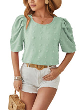 Load image into Gallery viewer, Jacquard Ball Short Sleeved Round Neck