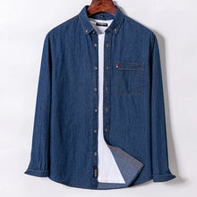 Load image into Gallery viewer, Denim Shirt Long Sleeve Button Front Pocket Casual